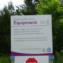 A2020.060.009-01 - "The Meeting Place" fitness equipment area sign, June 2