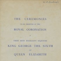 The ceremonies to be observed at the royal coronation booklet