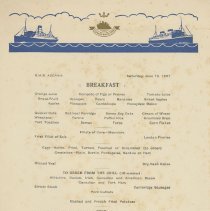 Cunard White Star breakfast menu, June 19, 1937 front