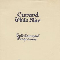 Cunard White Star entertainment programme, front