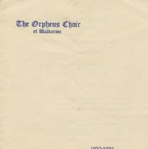 Orpheus Choir programme, front