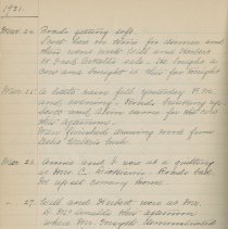 Journal, March 1931 entries