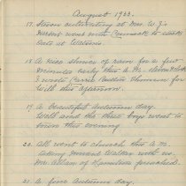Journal, August 1933 entries