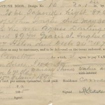 Vanstone Bros. receipt, front