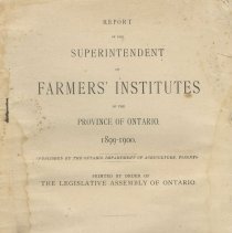 Report of the superintendent of farmers' institutes