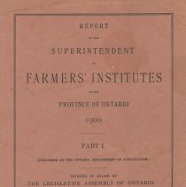 Report of the superintendent of farmers' institutes