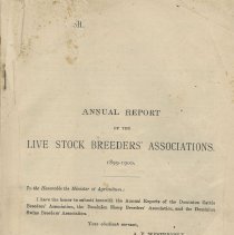 Annual report of the live stock breeders' associations