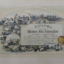 Diploma awarded by the Western Fair Association of the City of London, Canada, to John Guyer Esq.