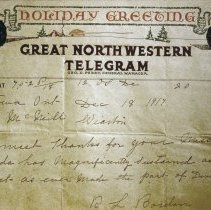 Holiday greeting telegram
