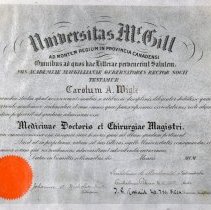 Carolum A. Wigle, Doctor of Medicine degree