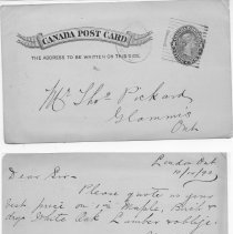 Postcard to Thomas Pickard