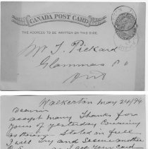 Postcard to T. Pickard