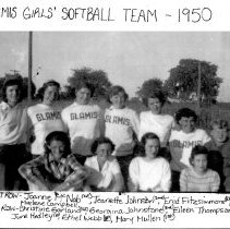 Glamis girls' softball team - 1950