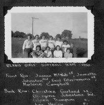 Glamis girls' softball team - 1950