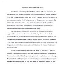 Biography of Dean Rushton 1945-1975 - Page 1 of 2