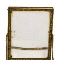 Untitled [Pink flower bouquet in silver vase]