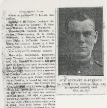 Stuart Macpherson missing; Martin McFadyen killed in action