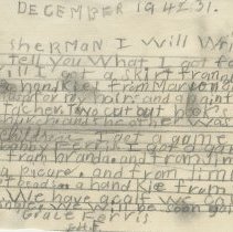 Letter from Grace to Sherman Ferris