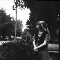 Lily in lawn fete costume representing Italy