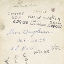 Kincardine Township S.S. No. 11, 1943 - reverse