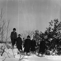 Snowshoeing up to the end of 1916 - on hedge, 1914
