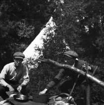 McCullough's lake 1919 & 1922 - Crossley and Liebeck by stove