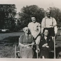 Carrie Gilbert, Rosa Brough, and Mr. and Mrs. James Brown