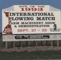 Site of the 1993 International Plowing Match billboard
