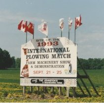 Site of the 1993 International Plowing Match billboard