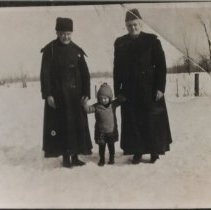 Mrs. Crow and Mrs. Balls with Stanley Crow