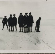 Dickie family skating on Hope Bay