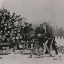 Joseph Kerr and family buzzing wood