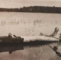 Edna Boswell in canoe