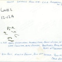 Novice lacrosse team 1978 reverse