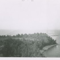 Aerial view of Chantry Island lighthouse