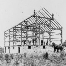 Barn frame built by Henry McKinless, Elderslie Township (lot ? conc ?).