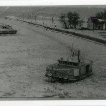 Jackson Bros. fishing tug breaking ice in Kincardine harbour