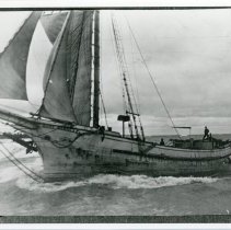 Schooner "Burt Barnes"sailing into Kincardine harbour