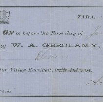 W. A. Gerolamy recipt