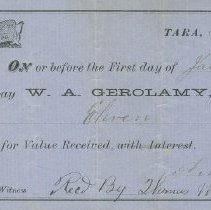 W. A. Gerolamy recipt