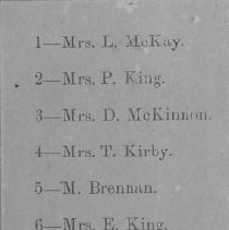 Legend of individual's names, 1 of 2