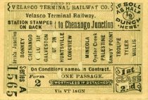 Ticket, "Velasco Terminal Railway Co." 1565