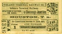 Ticket, "Velasco Terminal Railway Co." 4386