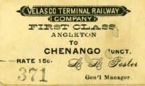 Ticket, "Velasco Terminal Railway Co." 371