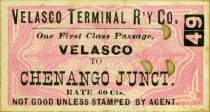 Ticket, "Velasco Terminal Railway Co."49