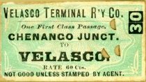 Ticket, "Velasco Terminal Railway Co."30