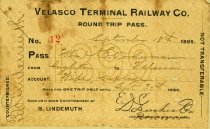 Ticket, "Velasco Terminal Railway Co."12