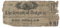 Bank note, County of Brazoria, Texas, $1