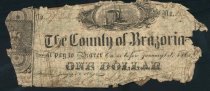 Bank note, County of Brazoria, Texas, $1