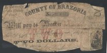 Bank note, County of Brazoria, Texas, $2